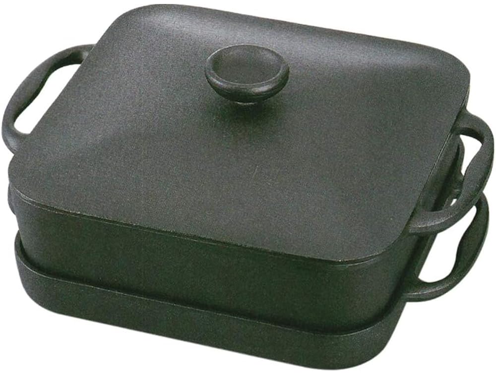 Iwachu Square Pan Black Body Size X X Compatible with IH 21700 Pot Nanbu Tekki (cm) 30.5 24.5 (H) 3.5 (Shallow) / (H) 8.5 (Deep) Two-handed