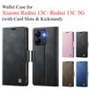 Чехол-кошелек для Xiaomi Redmi 13C/ Redmi 13C 5G со слотами для карт и подставкой, кожаный чехол с защитой 360°