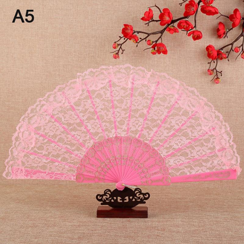 Decorative Fan Chic Female Handheld FanVintage Style Lace Folding Fan Chinese Japanese Pattern Art Craft Gift Decor