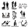 Removable 3D Toilet Entrance Sign Wall Stickers Funny Woman & Man WC Washroom Door Poster Mirror Surface Decal DIY Decor