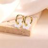 Flower Hoop Earrings for women 2-in-1 Design Detachable colorful Floral Charms 18K Gold Plated Stainless Steel Hoops