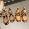 Женские ботинки Ретро шнуровка Ботильоны Осень Новые Круглый носок Женская обувь Универсальная Мягкая подошва Комфорт Повседневная обувь Botas Mujer