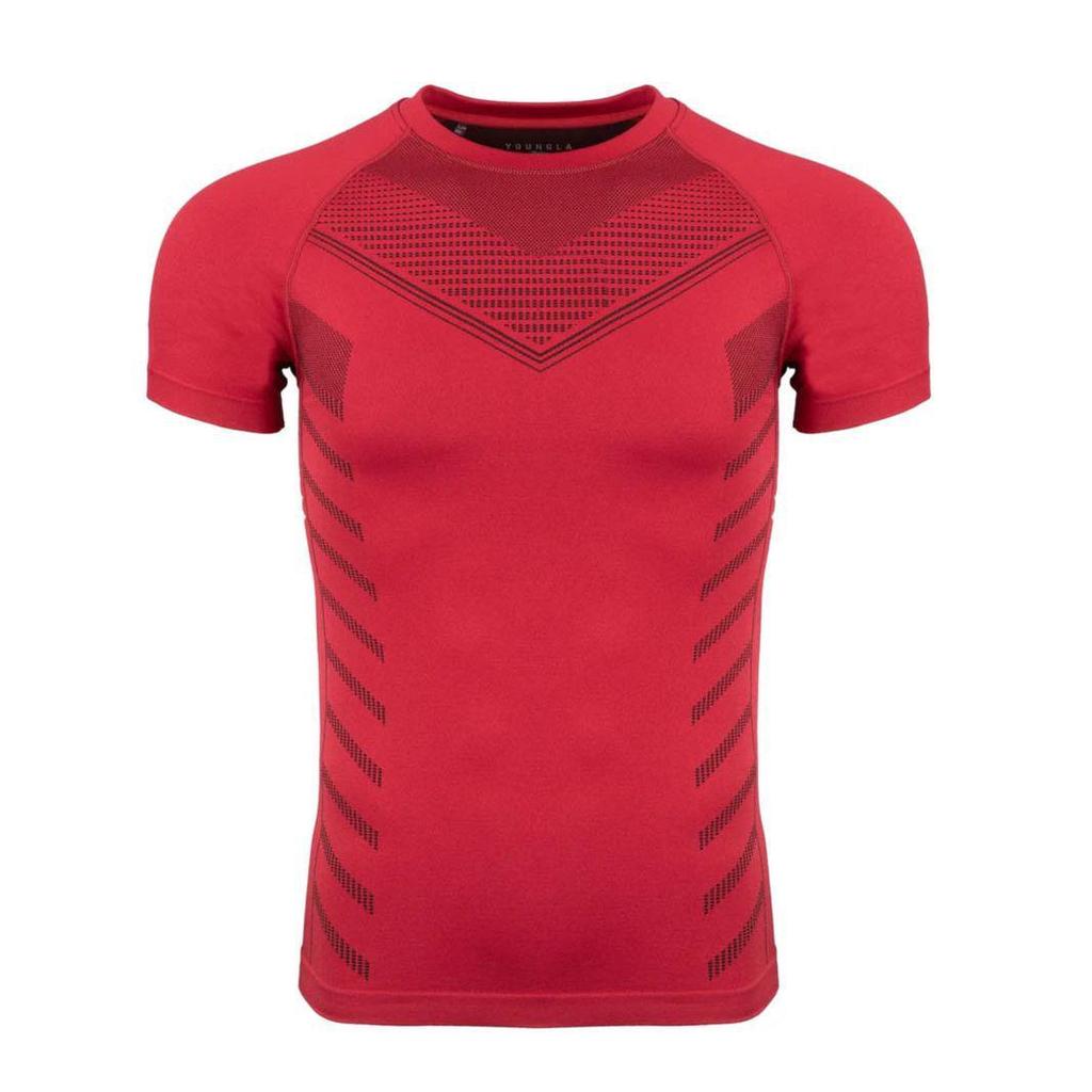 Men's Quick-Dry Breathable High-Elasticity Tight-Fit Raglan Sleeve Sports T-Shirt