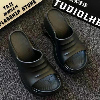 Женские летние мюли на высоком каблуке 2024: Модные шлепанцы на толстой подошве, увеличивающие рост, для комфортной носки