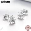 100% 925 Sterling Silver Gypsophila Flower Stud Earrings For Women Snowflake Earrings