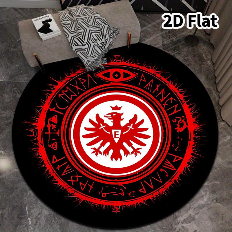 Frankfurt Football Round Area Rug Carpet Rug For Living Room Bedroom Sofa Playroom Decor Nonslip Floor Mat