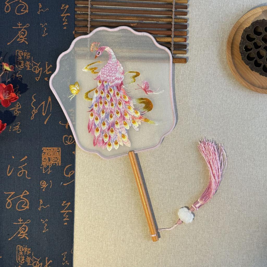 С кисточками китайский вышитый веер в китайском стиле туань фан товары для вечеринок шелковый веер китайская свадьба