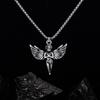 Кулон в виде ангела с перьевым крылом, ожерелье из нержавеющей стали, ретро, панк, модное, медного цвета, хип-хоп, рок, шейное украшение, подарки для вечеринки