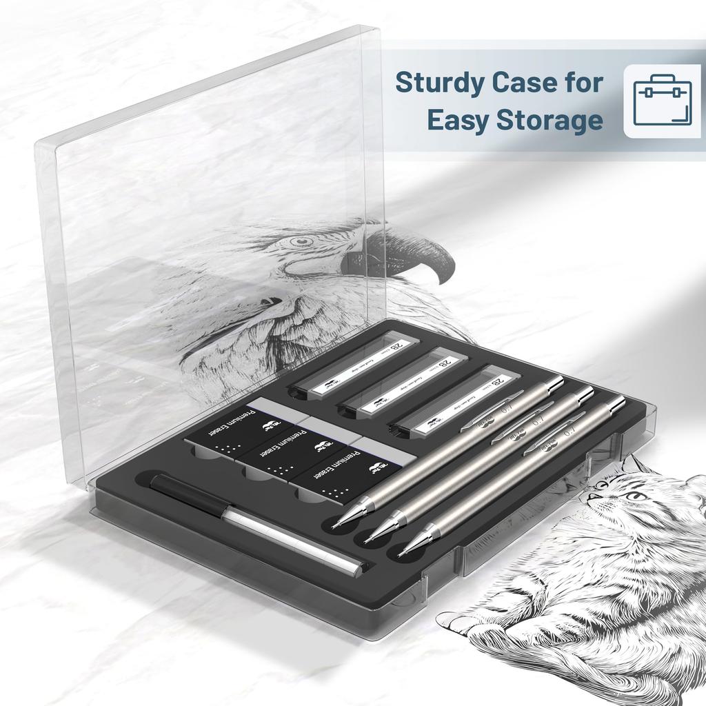 Металлический механический карандаш 3 Механический механический карандаш для набросков Черчение Механический г-н. Ручка - набор, 0,7 мм, упаковка, 0,7 карандаш, .7, карандаш, карандаш, карандаш.