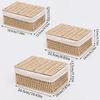 3PCS Rattan Woven Laundry Basket Cosmetic Jewelry Storage Basket Fabric Artly Handcrafted Three-Piece Set for Items