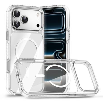 Для магнитной фиксации для чехла мобильного телефона IPhone17 15 Анти-желтеющий Прозрачный для Apple 16pro Подушка безопасности Защитный чехол для мобильного телефона