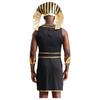Mens Egyptian Pharaoh Costume Sleeveless Contrast Color Zipper Dress with Hat
