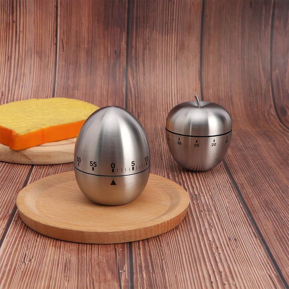 Милый кухонный таймер-будильник из нержавеющей стали в форме яйца, визуальный, на 60 минут, с напоминанием об обратном отсчете