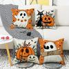 1pc Halloween Cushion Cover Black Cat Pumpkin Ghost Pattern Decorative Pillowcase Suitable for Bedroom Decoration Festival Gifts