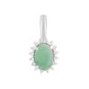 Silver Pendant with Emerald, Cubic Zirconias (2188087)