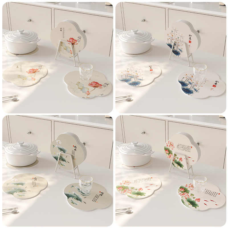 Подставки под лотос Кожаные подставки для обеденного стола Теплоизоляционные водонепроницаемые коврики Бытовые подставки под чайные чашки Защищающие от ожогов Нескользящие коврики Домашняя подставка