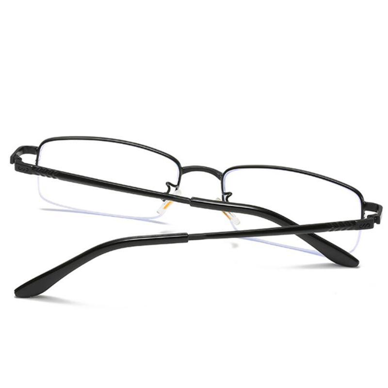 Metal Half Frame Prescription Eyeglasses Men Blue Light Blocking Nearsighted Glasses Male 0 -0.5 -0.75 -1.0 To -6.0