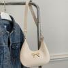 Handbag Bow Shoulder Bag PU Leather Crossbody Bag Portable Crescent Bag  Women