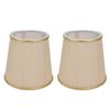 2PCS Small Lamp Shade Fabric Beige Golden Edge Lampshade for E14 Table Chandelier Wall Lamp