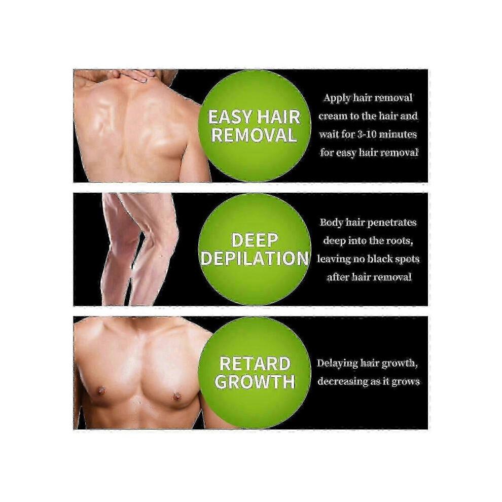 Men's Body Hair Removal Cream Underarm Arm Leg Gentle Non-Irritating Moisturizing Clean Hair Removal