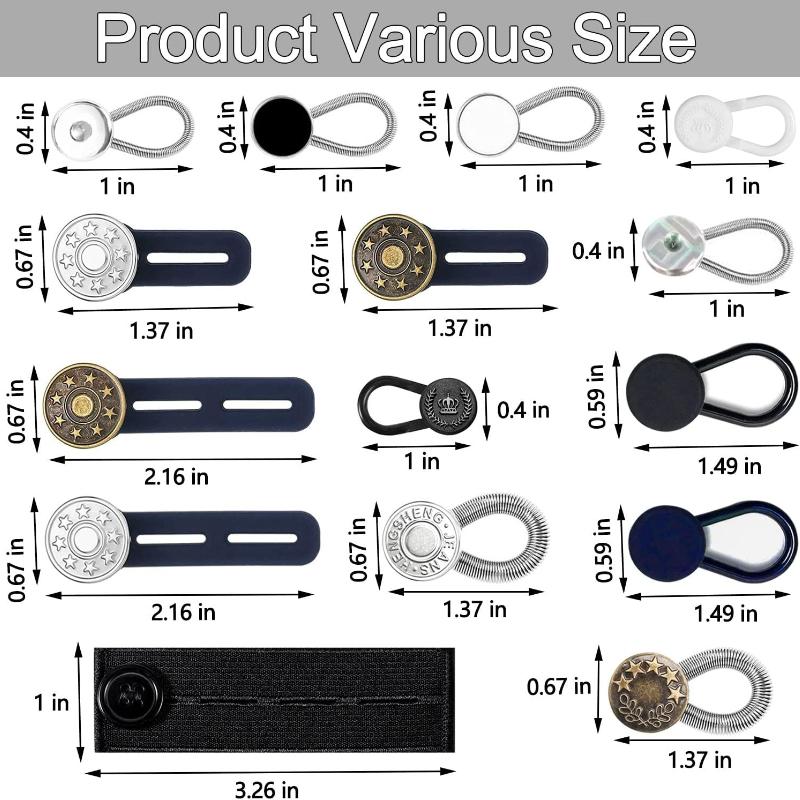 Набор из 24 шт. Кнопок-удлинителей, Гибкий регулируемый эластичный удлинитель пуговицы для талии, Невидимые удлинители для воротника и шеи, Пришивные удлинители пуговиц для женщин и