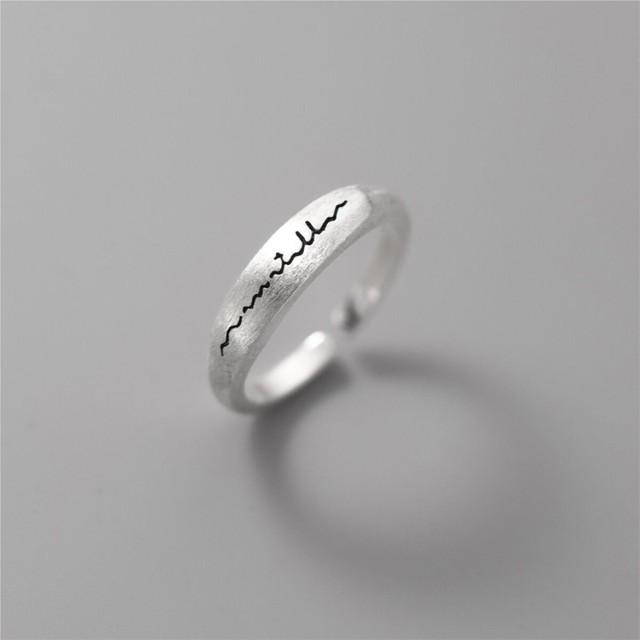 ANENJERY Гладкое открытое кольцо с волнистой щеткой для женщин и мужчин, простое нежное серебряное кольцо на указательный палец, подарок anillos