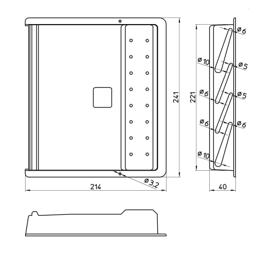 Sanei PW83 Держатель для ножей, Вмещает 4 ножа, Тонкий, Простой дизайн, для деревянных дверей, Полипропилен, Винты продаются отдельно