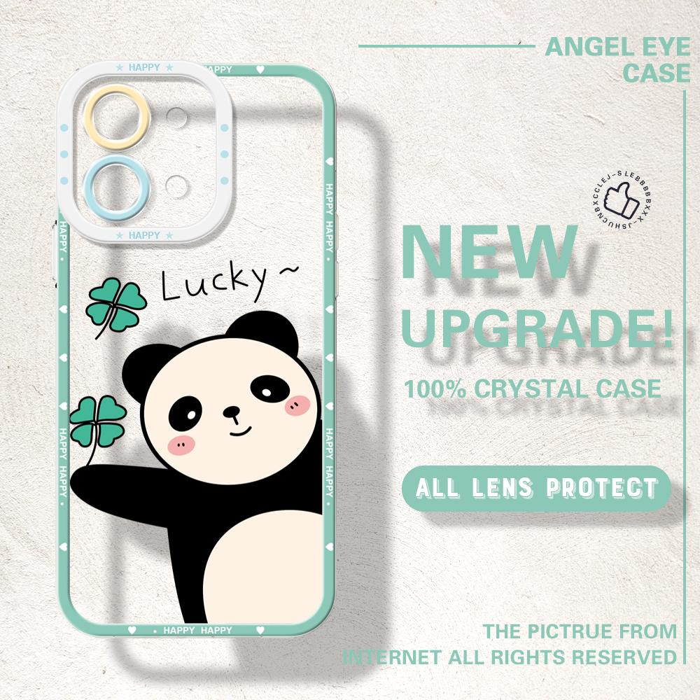 For Vivo Y15S Y17S Y36 Y20 Y22S Y28 Y75 Y33S Y18 V27 V29e V30e V20 V21 Tecno Pova 5 Soft Transparent Phone Case Cartoon Cute Panda Pattern Cover