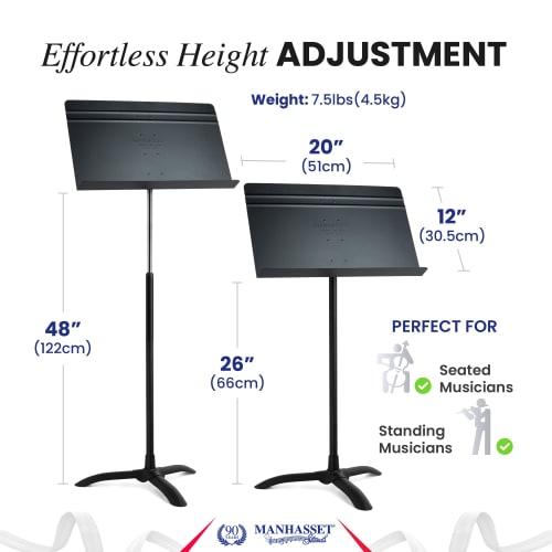 Manhattan Music Stand M48 Symphony Model (Symphony Stand), Black, Set of 6