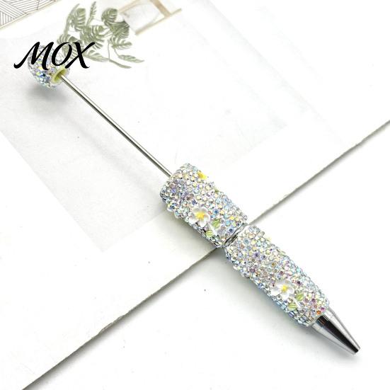 Sparkling Cartoon Shaped Pen DIY Glow-in-the-Dark Diamond Beaded Pen, Rhinestone Ballpoint Pens with Charms, Cute Glitter Writing Stable Tools