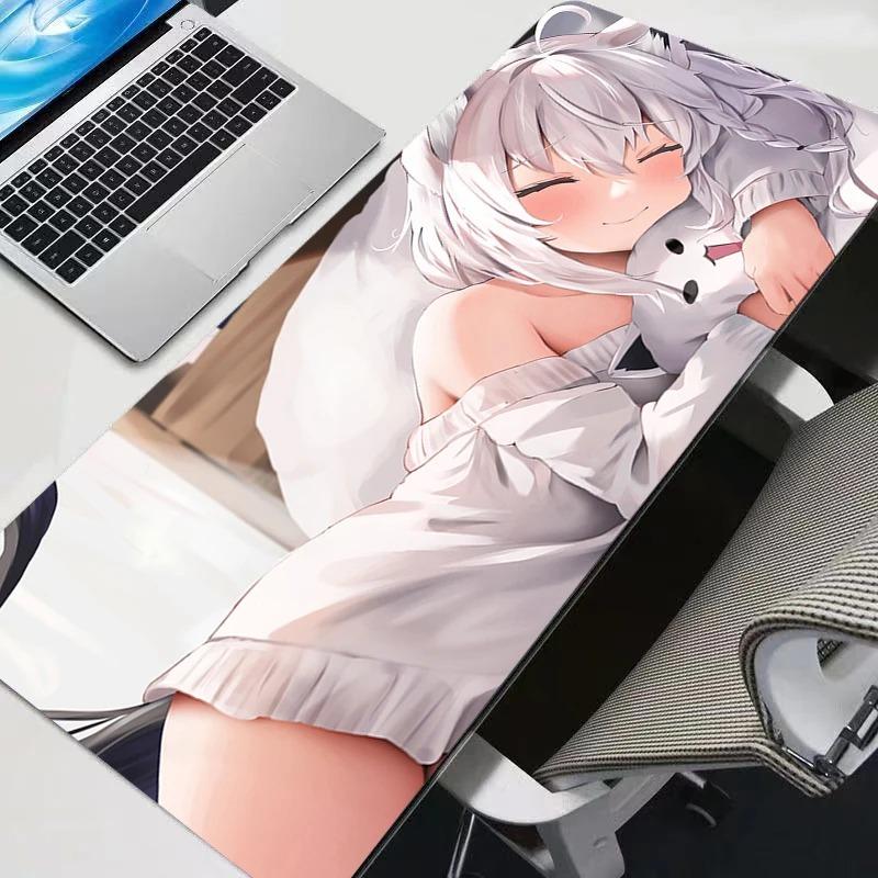 Mousepad Large Hololive Shirakami Fubuki Mouse Mat Pc MousePads Office Laptop Carpet Soft Anti-slip Desktop Mouse Pad Mouse Mat