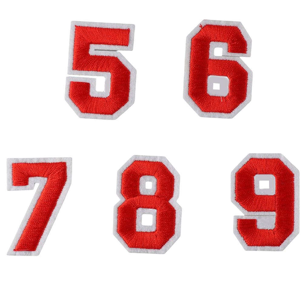 40pcs Cotton Embroidered Patches Numebrs Numbers 0-9 Applique for Repairing Clothes