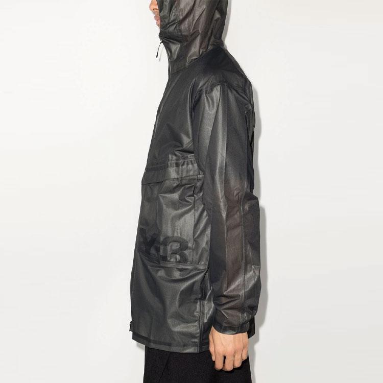 Y-3 Ss22 вогнутая тисненая однотонная буква логотипа молния ветровка мужская верхняя одежда черный HG8605