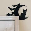 Halloween Metal Door Topper Unique Bat Pumpkin Witch Cat Door Corner Sign Home Decor for Door Corner Window Corner
