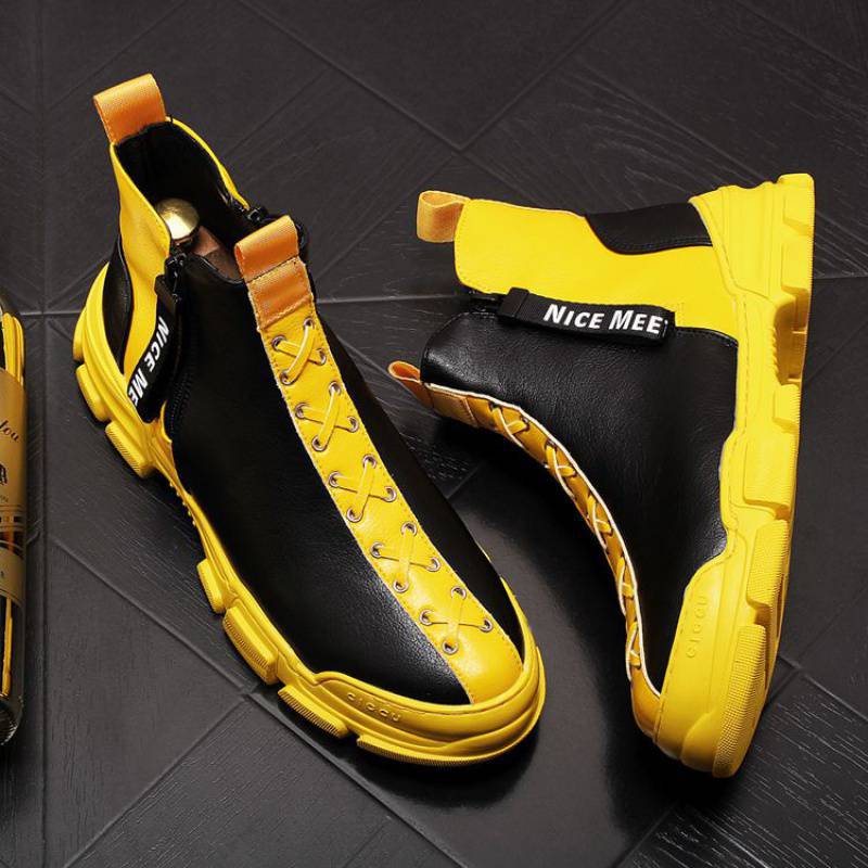 Модная мужская обувь с высоким верхом Корейская версия с бриллиантами повседневная доска интернет-красный прилив b2