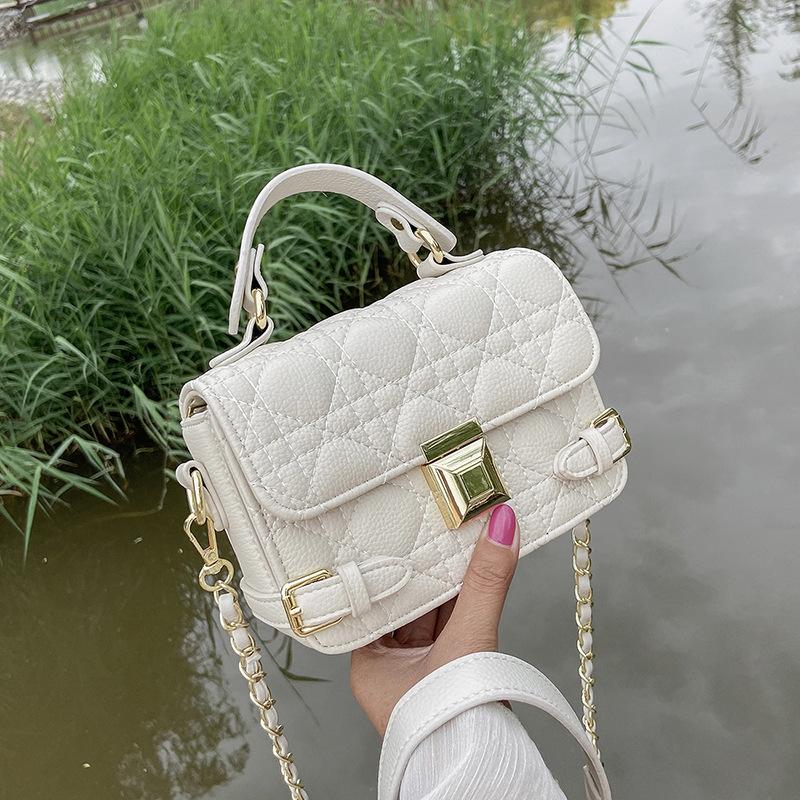 Модная универсальная сумка-мессенджер через плечо с ромбовидной вышивкой, женская, новая весенняя коллекция 2025 года, маленькая квадратная сумка с текстурой