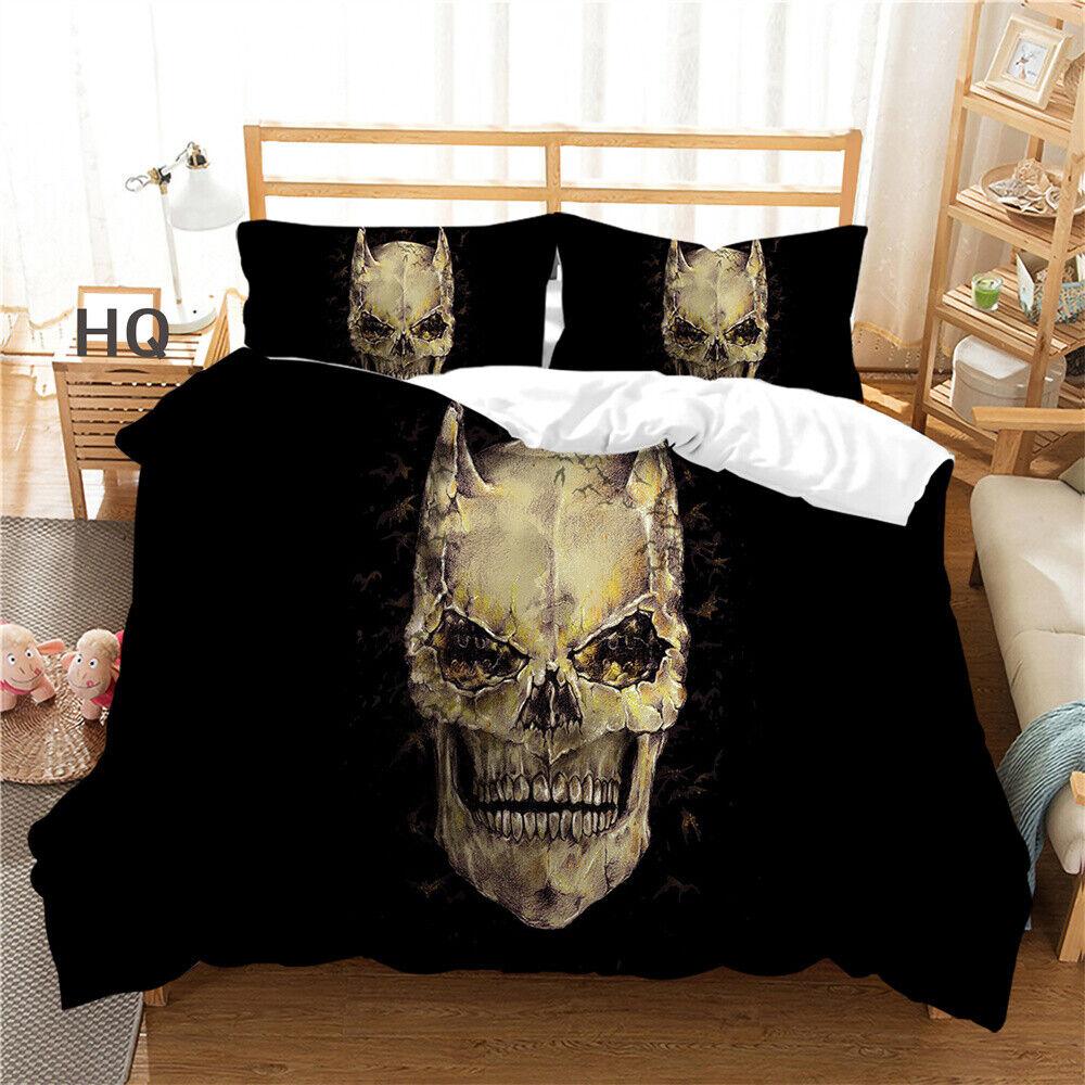 Пододеяльник с черепом, постельное белье для взрослых, постельное белье, молодежное покрывало, наволочка