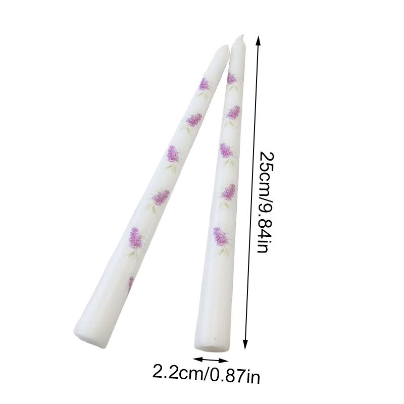 2 шт./коробка печатных свечей свадебные украшения бездымные свечи во французском стиле длинная элегантная свеча 25 см