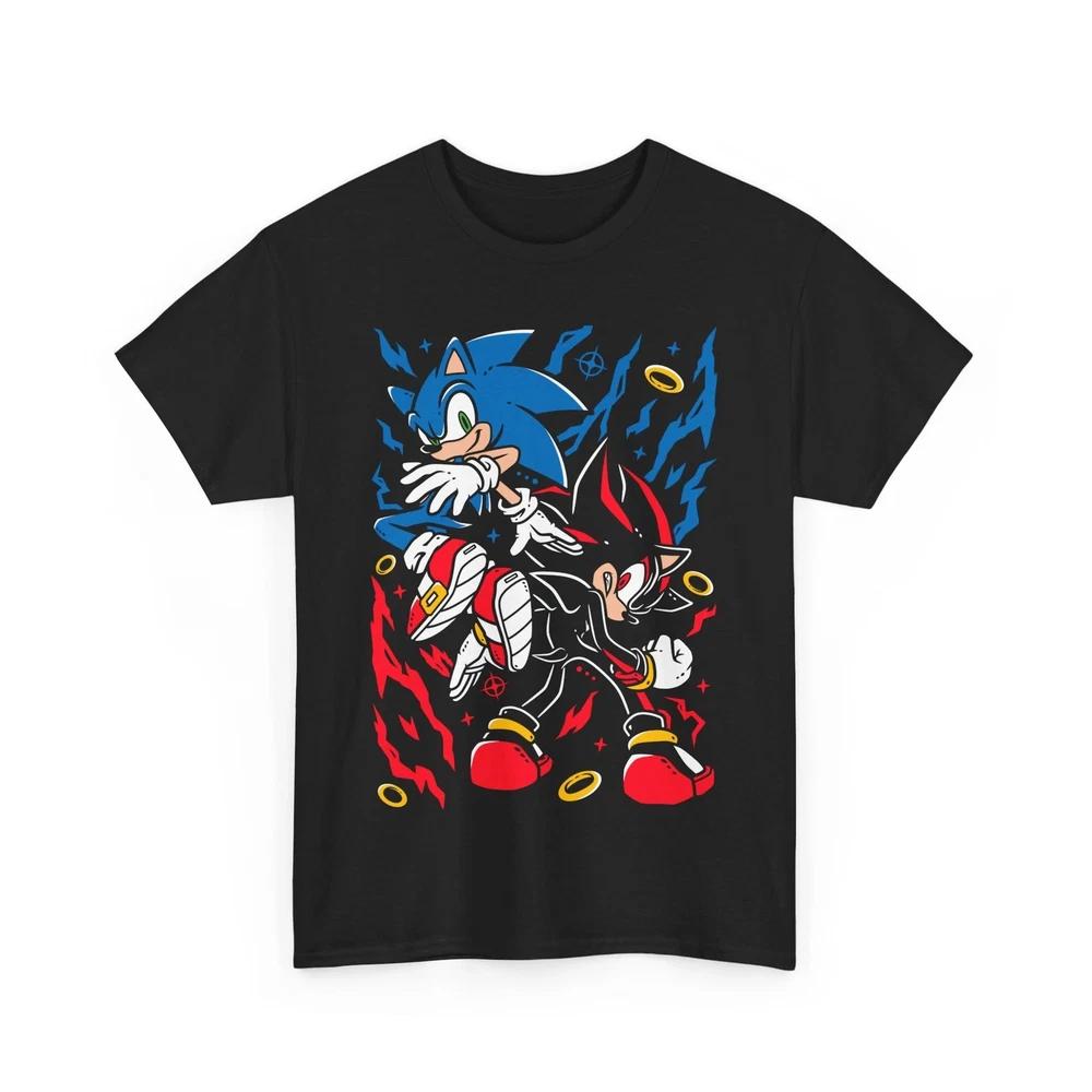 Anime Shadow The Hedgehog Heroes Tee Sonic TShirt Black