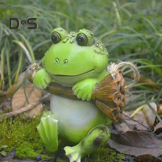 Swing Frog Figurine Hanging Resin Animal Statue Sculpture Pendant Indoor Outdoor Patio Yard Garden Decoration Ornament Christmas Gift