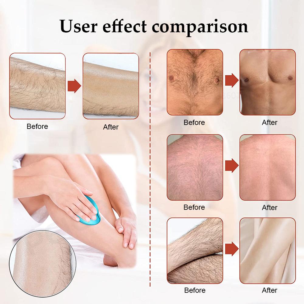 Crystal Glass Hair Removal Epilator for Body Reusable Painless Safe Easy