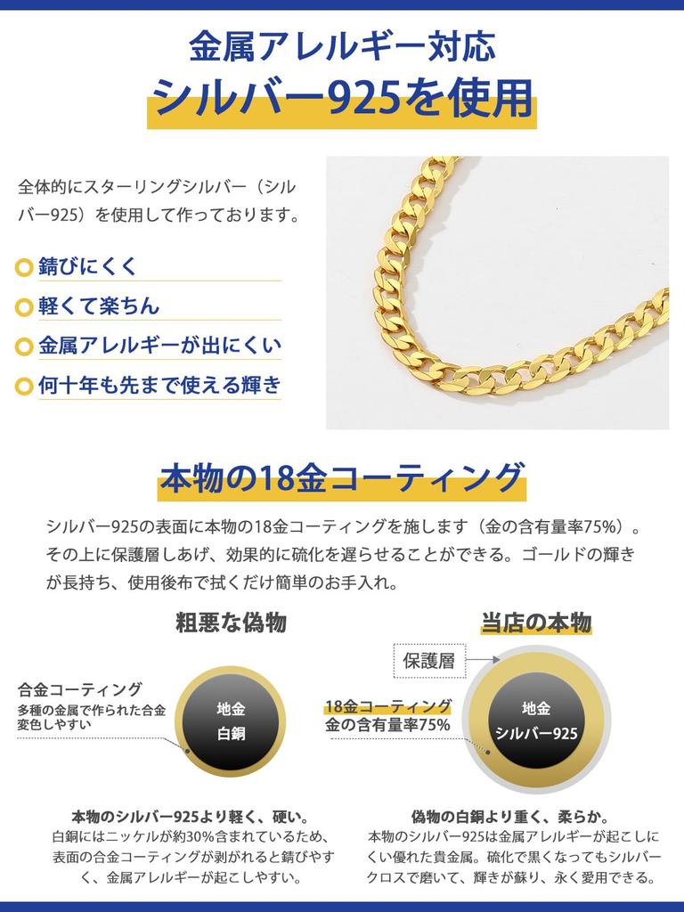 PROSTEEL Curb Chain Necklace, 18K Gold Plated and 925 Silver, Thin, Hypoallergenic, Simple, Stylish, Unisex [5mm Wide, 60cm]