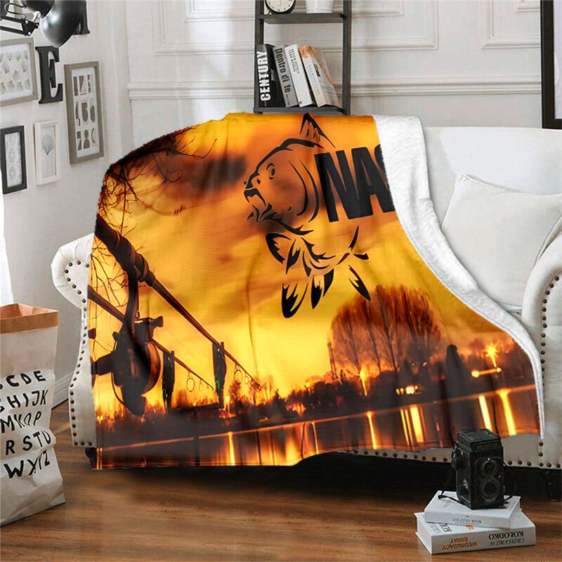 1pc Blanket Nash Tackle Print Design, Lightweight Blanket for Sofa, Bed- Soft &Warm, Gift for All Seasons like Christmas, Halloween