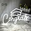 Светодиодная неоновая вывеска Congrat Grad, не мерцает, яркость регулируется, питание от USB, ночник Congrat Graduation Sign