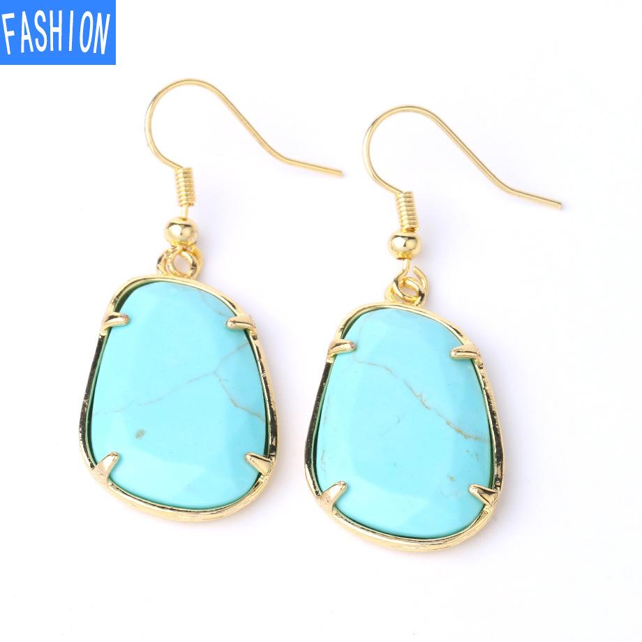 Геометрические серьги с натуральными кристаллами, комплект когтей, золотые серьги с подвесками в форме орлов