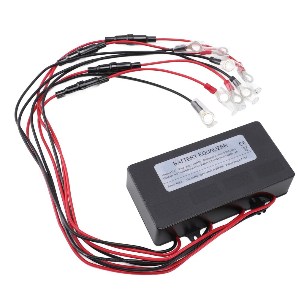 Аккумуляторный балансир 48 В 4x12 В светодиодный дисплей Защита от обратной полярности Балансировщик напряжения аккумулятора для