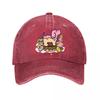 Puppie Love Dog Donut Dessert Pink Graphic Washed Baseball Cap Outdoor For Womens Unisex FeUnisex