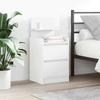 VidaXL Bedside Tables with 2 Drawers 2 Pcs White 38x34x80 Cm, Bedside Furniture, Side Table, Bed Cabinet, Cabinet 861356