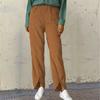 Fashoin Casual Straight Wide Leg Pants Women Fashion Corduroy Baggy Pants Woman Solid Vintage High Waist Trousers Pantalon 24077