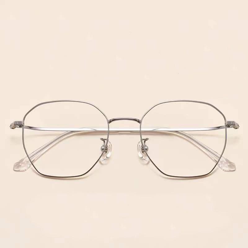 Сверхлегкая титановая оправа. Художественная оправа для очков в стиле ретро. Может быть оснащена полигональной оптической оправой для очков с защитой от синего света по рецепту.